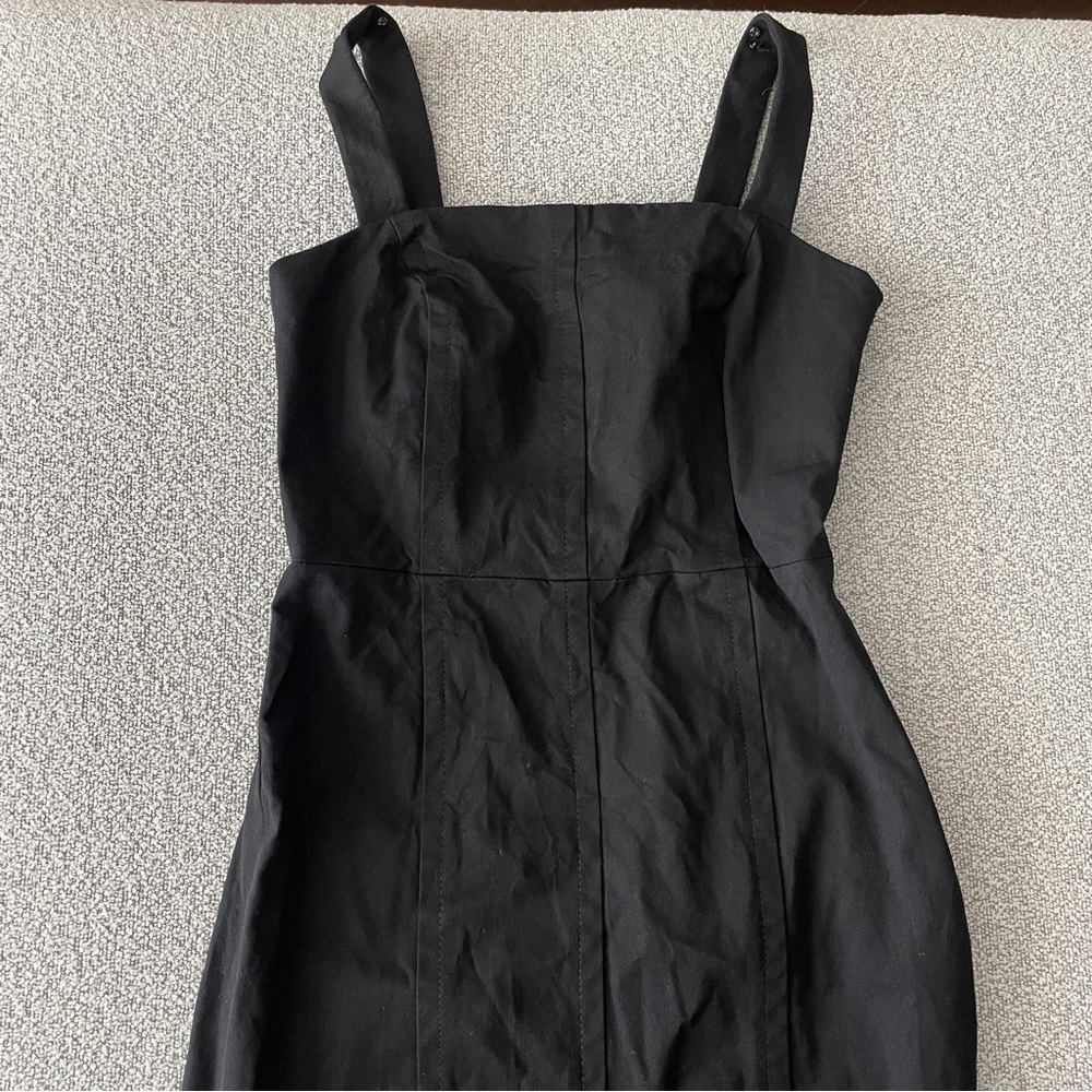 Banana Republic Solid Black Square Neck Sheath Dr… - image 6